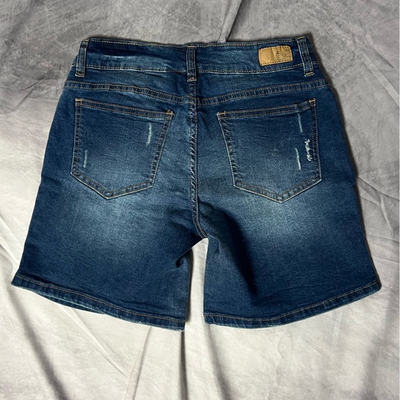 Supplies Dark Blue Distressed Jean Shorts - size 2P - Picture 5 of 10